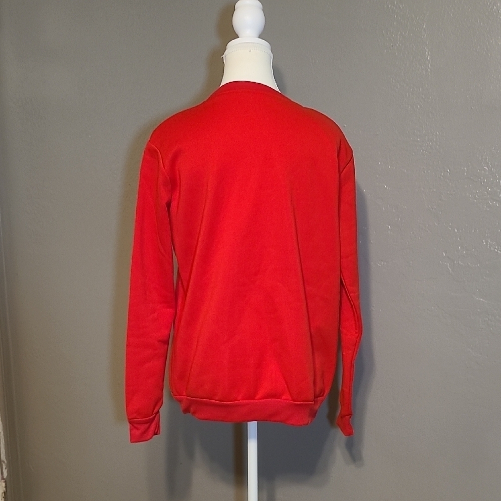 Red Christmas With My Gnomies Holiday Festive Sweatshirt Womens Medium - Picture 3 of 10